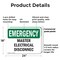 Signmission Master Electrical Disconnect Emergency Sign, Plastic, 24in W x 18in L, 2PK OS-2PACK-EM-P-1824-L-10401 - alternate 3